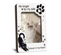 Fridge Magnetic Memorial Picture Frames for Cat Pet Lover Remembrance Memorial Gift for Loss of Cat Refrigerator Decor No Longer by My Side Forever in My Heart Wooden Photo Frames 2.5x3.5 - YT0220