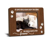 Fridge Magnetic Memorial Picture Frames for Dog Mom Cat Pet Lover Remembrance Memorial Gift for Loss of Pet Refrigerator Decor If love Could Have Kept You Here Wooden Photo Frames 2.5x3.5 - YT0230