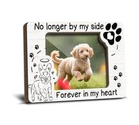 Fridge Magnetic Memorial Picture Frames for Dog Pet Lover Remembrance Memorial Gift for Loss of Dog Refrigerator Decor No Longer by My Side Forever in My Heart Wooden Photo Frames 2.5x3.5 - YT0228