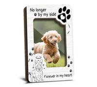 Fridge Magnetic Memorial Picture Frames for Dog Pet Lover Remembrance Memorial Gift for Loss of Dog Refrigerator Decor No Longer by My Side Forever in My Heart Wooden Photo Frames 2.5x3.5 - YT0221