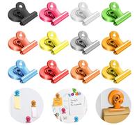 Fridge Magnets, 12 PCS Fridge Magnetic Clips, Magnetic Bulldog Clips, Colorful Whiteboard Magnets for Whiteboard Notice Board Refrigerator Picture Memo Note Home Office Magnets Clips 39 x 30 mm