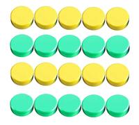 Fridge Magnets 20 Pcs Strong Round Fridge Magnet - Heavy Duty Mini Magnets for Whiteboard, Locker, Crafts & Refrigerator (20 Pcs Yellow+Green)