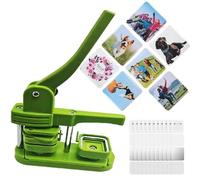 Fridge Magnets,2x2 inch Square Fridge Magnet Maker Machine Kit, 50mm x 50mm Refrigerator Sticker Making Machine, DIY Photo Magnet Press Machine+100 Pcs Badge Supplies,Green