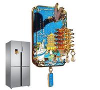 Fridge Magnets, 3D Wall Magnet, Decorative Yellow Tower, Vintage Luminous Fridge Magnets for Home, Children's Room, Office, School, Workshop, Travel