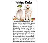 Fridge Magnets Bichon Frisé Gift - Fridge Rules - Large Fun flexible size 16cms x 10 cms (approx. 6" x4")