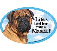 Fridge Magnets Bull Mastiff Gift - Life's Better - Large Fun flexible size 6.25" x 4.25"