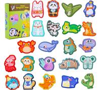 Fridge Magnets for Kids,Large Size Magnetic Animals,Animal Magnets for Refrigerator, Educational Toys Fridge Magnets Toddler Learning Toys(Animals B)