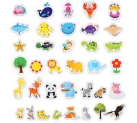 Fridge Magnets for Kids,Wooden Animal Magnets,Fridge Magnets for Kids Toddlers,Cartoon Animals Refrigerator Magnets Toy Whiteboard Magnets Learning Toy for Kid Early Development Preschool Learning
