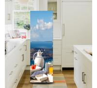 Fridge Magnets, Fridge Sticker Full Covering Door Covers Decor, Freezer Skins Wall Stickers for Kitchen Decal, Mediterranean Scenery Terrace Table(S: 60x150 cm)