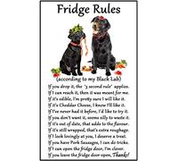 Fridge Magnets Labrdor Black Gift - Fridge Rules - Large Fun flexible size 16cms x 10 cms (approx. 6" x4")