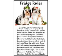 Fridge Magnets Lhasa Apso Gift - Fridge Rules - Large Fun flexible size 16cms x 10 cms (approx. 6" x4")