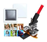 Fridge Magnets Pin Maker Machine 50 mm Badge Maker Button Machine Photo Magnet Press + Paper Cutter + 100 Pcs Consumables for Decorating Refrigerator