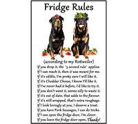 Fridge Magnets Rottweiler Gift - Fridge Rules - Large Fun flexible size 16cms x 10 cms (approx. 6" x4")