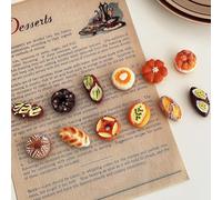 Fridge Magnets Set - 12 Mini Bread-Themed Magnet Cute Magnetic Refrigerator Accessories Small Decorative Kitchen Magnets for Notes, Photos and Organization