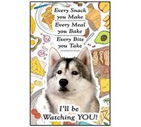 Fridge Magnets Siberian Husky Dog Gift - I'll be Watching You - Large Fun flexible size 16cms x 10 cms (approx. 6" x4")