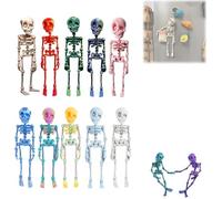 Fridge Magnets,Skeleton Refrigerator Magnets,3D Printed Funny Skeleton Fridge Magnet for Metal Cabinets, Poseable Skull Fridge Magnets,Skull Magnetic Decor for Halloween Refrigerator Locker (10pc)