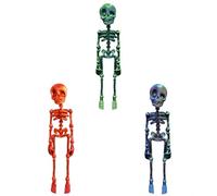 Fridge Magnets Skeleton Refrigerator Magnets 3D Printed Funny Skeleton Fridge Magnet for Metal Cabinets Poseable Skull Fridge Magnets Skull Magnetic Decor for Halloween Refrigerator Locker (F)