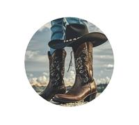 Fridge Magnets Waterproof Heavy Duty Small Magnets for Fridge Cowboy Black Hat Western Boots Refrigerator Magnets Mini Round Cute Decorative Magnets for Crafts Home Kitchen Office Whiteboard Decor