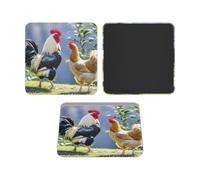 Fridge Magnets Waterproof Heavy Duty Small Magnets for Fridge Rooster and hen Refrigerator Magnets Mini Acrylic Cute Decorative Magnets for Crafts Home Kitchen Office Whiteboard Decor