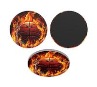 Fridge Magnets Waterproof Small Strong Magnets for Fridge Basketball logo with flames Refrigerator Magnets Kitchen Accessories Cute Decorative Magnets for Whiteboard Locker Office Home Decor