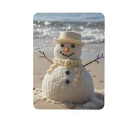 Fridge Magnets Waterproof Small Strong Magnets for Fridge Sand Snowman on Beach Refrigerator Magnets Kitchen Accessories Cute Decorative Magnets for Whiteboard Locker Office Home Decor
