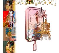 Fridge Magnets Yellow Crane Tower, 3D Landmark Resin Craft, Architectural Art Magnet, Handmade Souvenir, Luminous Collectible Decor,Cultural Scenic Gift for Travel Collectors (Pink)