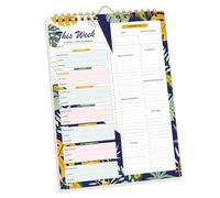 Fridge Meal Planning Pad - 52 Sheet Weekly Tracker Notepad, Grocery Organizer List, Magnetic Meal Prep Chart | Kitchen Wall Schedule For Home Family Dinner Health Goals