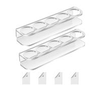 Fridge Mini Bottle Rack - Transparent Acrylic Stand, Five Section Shelf | Double Sided Mounting, Display for Vials, Spicess Jars, Lab Tubes, Cosmetic Bottles, Compact Arrangement, Easy Access