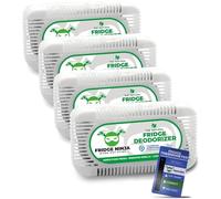 Fridge Ninja Fridge Deodoriser and Freshener - Unscented Natural Activated Charcoal, Lasts for 12 Months, Odour Eliminator, Smell Remover, & Scent Absorber, Fridge Accessories for Freshness - 4 Pack