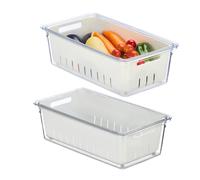 Fridge organiser Stackable Food Containers Transparent Organisers space-saving