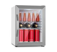 Beersafe M Crystal White Fridge 33 Litres 2 Shelves Panorama Glass Door Stainless Steel