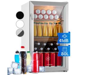 Fridge Refrigerator Beverage Cooler Drinks Bar 80L Freestanding Glass Door Steel
