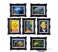 Fridge Refrigerator Magnets Picture Frames, Vintage Style Open the Back Cover and Directly Insert For Photos, Paintings, DIY Specimens, Etc. It Can Placed On the Table,Stuck on Fridge (1, black)