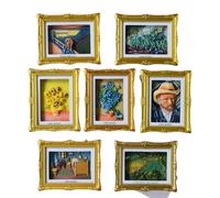 Fridge Refrigerator Magnets Picture Frames, Vintage Style Open the Back Cover and Directly Insert For Photos, Paintings, DIY Specimens, Etc. It Can Placed On the Table,Stuck on Fridge (7, golden)