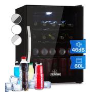 Fridge Refrigerator Mini Fridge Mini Bar Beverage Cooler 60L Glass Door Black [EEK: D]