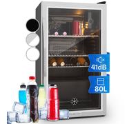 Klarstein Beersafe 85cm 80L Drinks Fridge with Glass Door Silver
