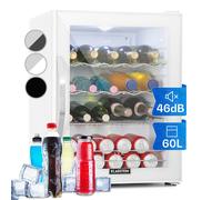 Fridge Refrigerator Wine Fridge Mini Cooler Drinks Beer Bar Glass Door White 60L [EEK: D]