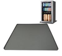 Fridge Silicone Mat - 23.6x23.6in Fridge Silicone Mat With Raised Edge, Leakproof Fridge Drip Tray, Under Washing Machine Freezer Protect Against Appliances Leaks Water Spill Absorbent (Grey)