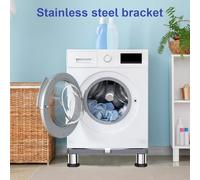 Fridge Stand - Stainless Steel Dryer Stand Pedestal | Washing Machine Base | Sturdy Steel Frame for Kitchen Appliances, Mobile Fridge doly with Lock Wheels, Washer Dryer and Freezer Units