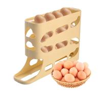 Fridge Storage Dispenser - Automatic Rolling Holder Box, Large Capacity Organizer Holds 30 Eggs | Space Efficient Refrigerator Accessory For Kitchen Food Storage Organization Use