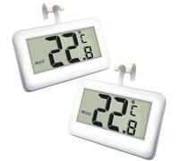 Fridge Thermometer Digital Refrigerator Thermometer, Suplong 2 Sets Digital Waterproof Fridge Freezer Thermometer With Easy to Read LCD Display (White-2)