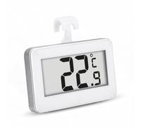 Fridge Thermometer, Freezer Thermometer Monitor with LCD Display, Fridge Thermometers Digital with Hanging Hook for Living Room, Kitchen, Bedroom, Basement-NO BATTERY INSIDE (White, 2.72in)