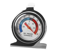 Fridge Thermometer - Stainless Steel Standing Freezer Thermometer | Colour Coded Zones Temperature | Clear Dial Stable Base Temperature Measurement Tool For Home Traveling Picnic And Bbq