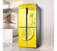 Fridge wrap, Full Covering Door Fridge Covers Skins Wall Stickers for Kitchen Decal, Fresh Yellow Lemon