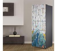 Fridge Wraps Kitchen Fridge Stickers Cover Full Doors, Fridge Sticker Full Covering Door Fridge Covers Decor, Freezer Skins Wall Stickers for Kitchen Decal, Oil Painting Abstract Art