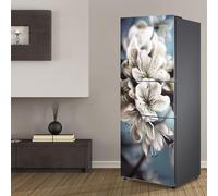 Fridge Wraps Kitchen Fridge Stickers Cover Full Doors, Fridge Sticker Full Covering Door Fridge Covers Skins Wall Stickers for Kitchen Decal, Art Painting White Flower