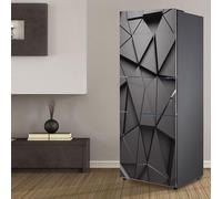 Fridge Wraps Kitchen Fridge Stickers Cover Full Doors, Fridge Sticker Full Covering Door Fridge Covers Skins wall Stickers for Kitchen Decal, Modern Black Triangle Geometry