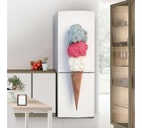 Fridge Wraps Kitchen Fridge Stickers Cover Full Doors, Fridge Sticker Full Covering Door Fridge Covers Skins Wall Stickers for Kitchen Decal, Ice Cream Egg roll Cool