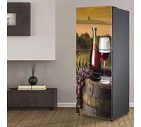 Fridge Wraps Kitchen Fridge Stickers Cover Full Doors, Fridge Sticker Full Covering Door Fridge Covers Skins wall Stickers for Kitchen Decal, Winery red Wine Grape Farm