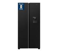 Fridgemaster American Side-by-side Door Fridge Freezer 439L Black with Water Dispenser MS83430DEB1, Total No Frost, Inverter Compressor, H177.7 cm x W83.2cm x D61cm, Energy Rating E